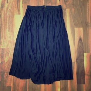 French Connection pleated black midi skirt